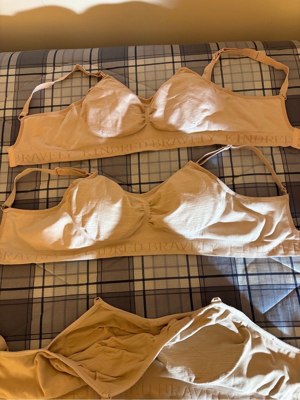 Kindred Bravely Beige Seamless Nursing Bras - Set of 3